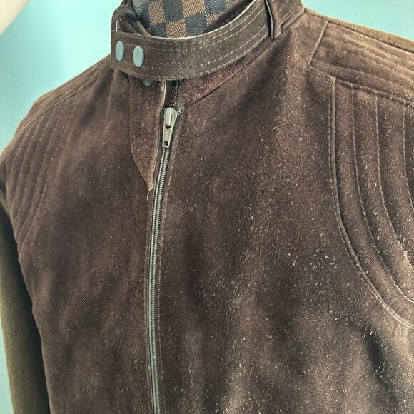Vtg Repage Brown Suede Sweater Jacket Ladies XL Mens Medium Coat Grunge Retro - Picture 7 of 11